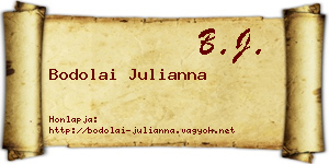 Bodolai Julianna névjegykártya